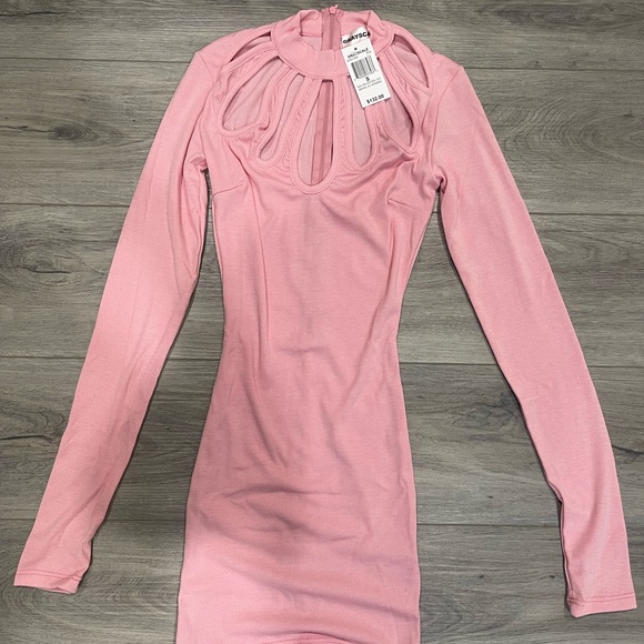 Grayscale Pink Bodycon Dress - Picture 1 of 4
